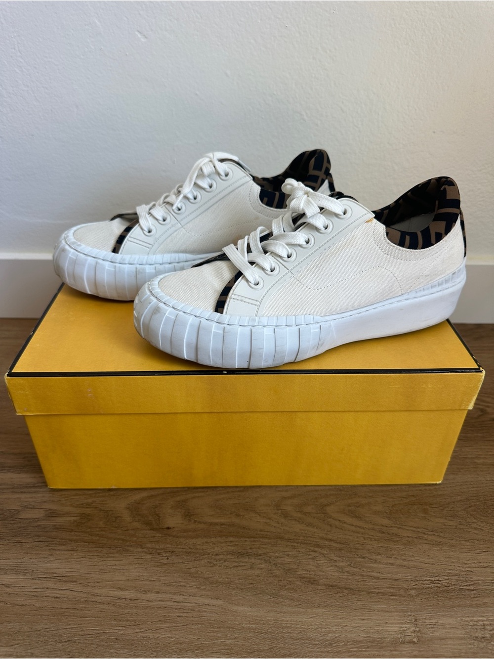 Fendi Force Canvas Platform Sneakers size 38